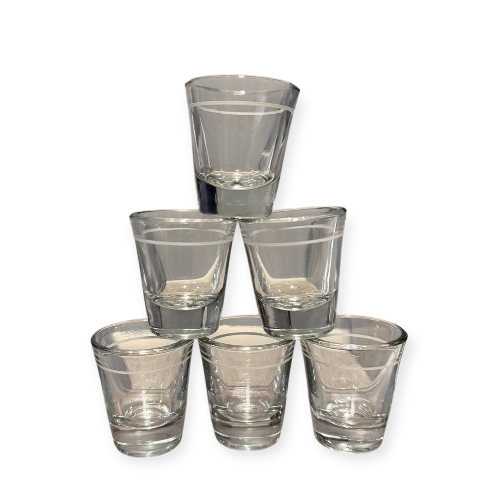 New Set of 6 Starbucks Barista Espresso Shot Glasses 1.5 oz Anchor Hocking
